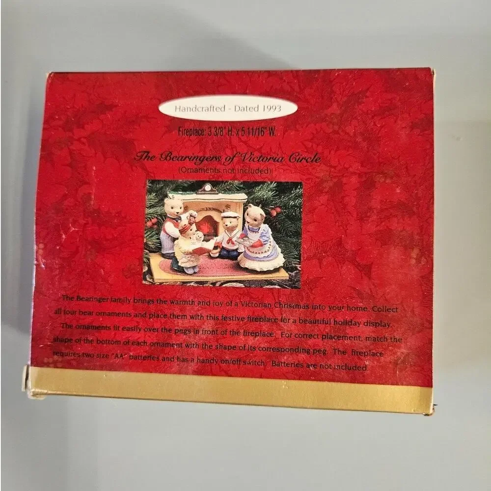 Vintage Bearingers Flickering Light Fireplace 1993 Hallmark Keepsake Ornament